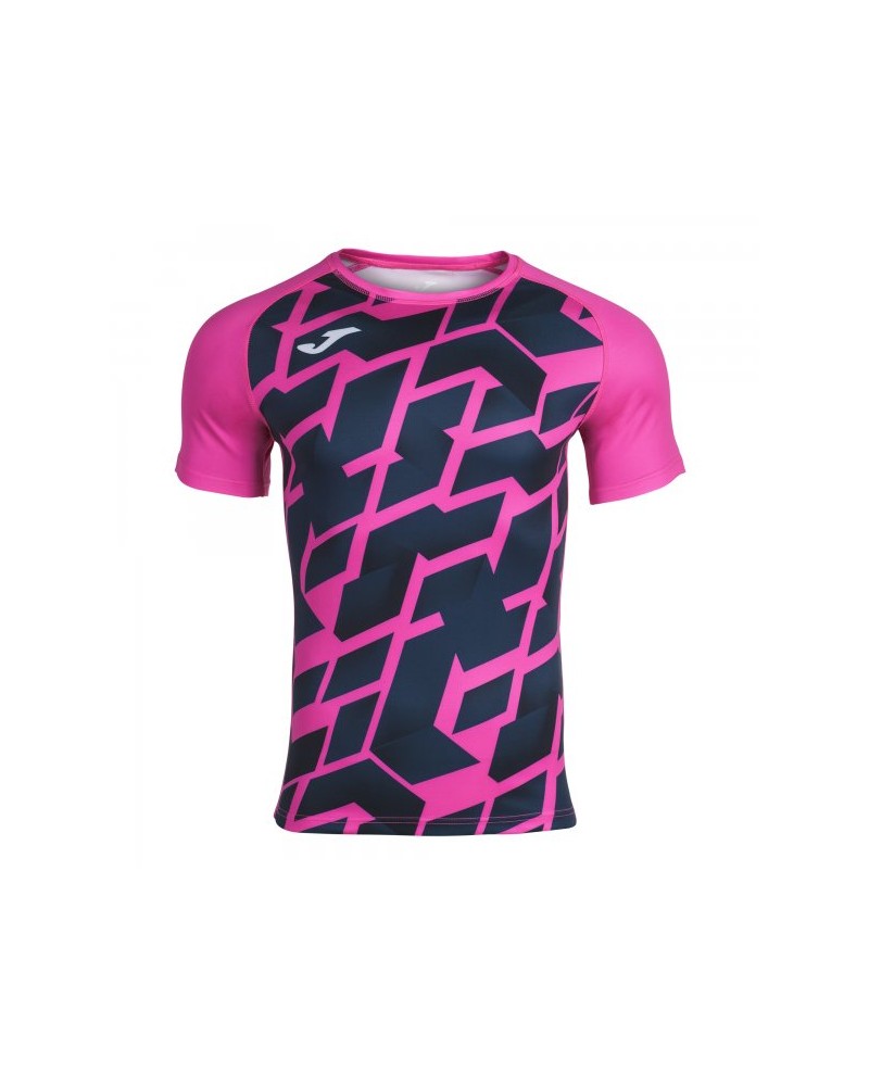 Myskin Iii Short Sleeve T-shirt Fluor Pink Navy