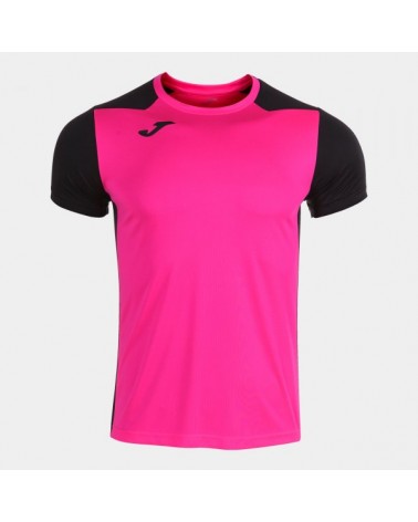 Record Ii Short Sleeve T-shirt Fluor Pink Black