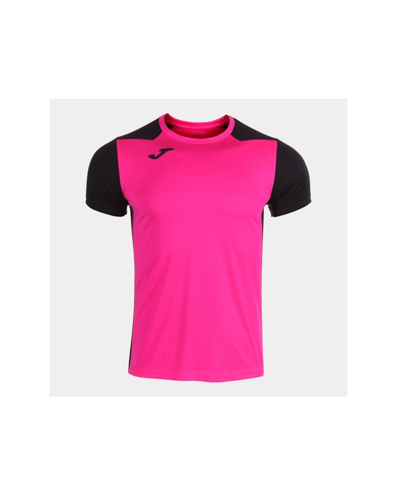 Record Ii Short Sleeve T-shirt Fluor Pink Black