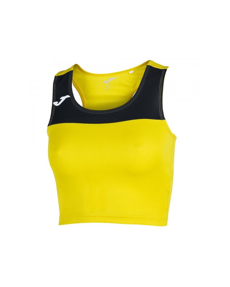 T-shirt Race Woman Yellow-black Sleeveless