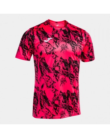 Lion Short Sleeve T-shirt Fluor Pink Black